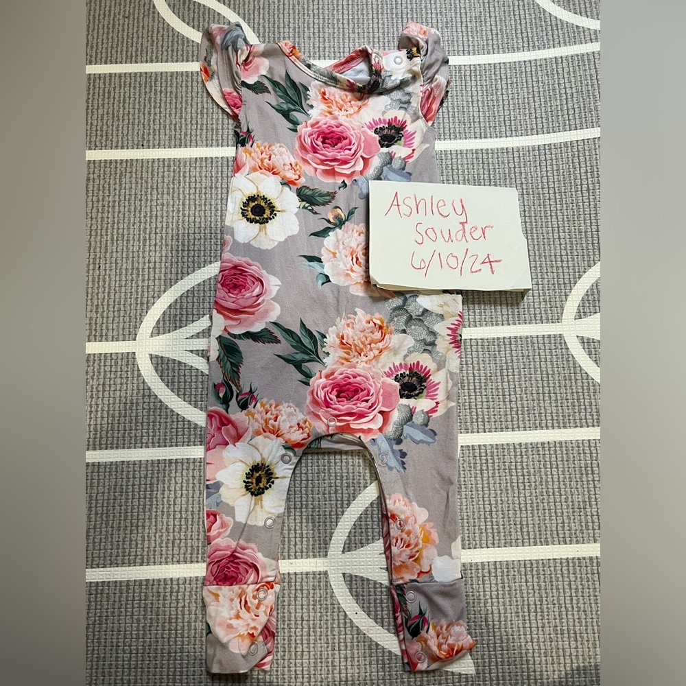 Posh peanut ruffle cap sleeve romper